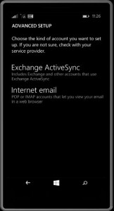 exchange settings email plus accounts add an account advanced exchange active sync