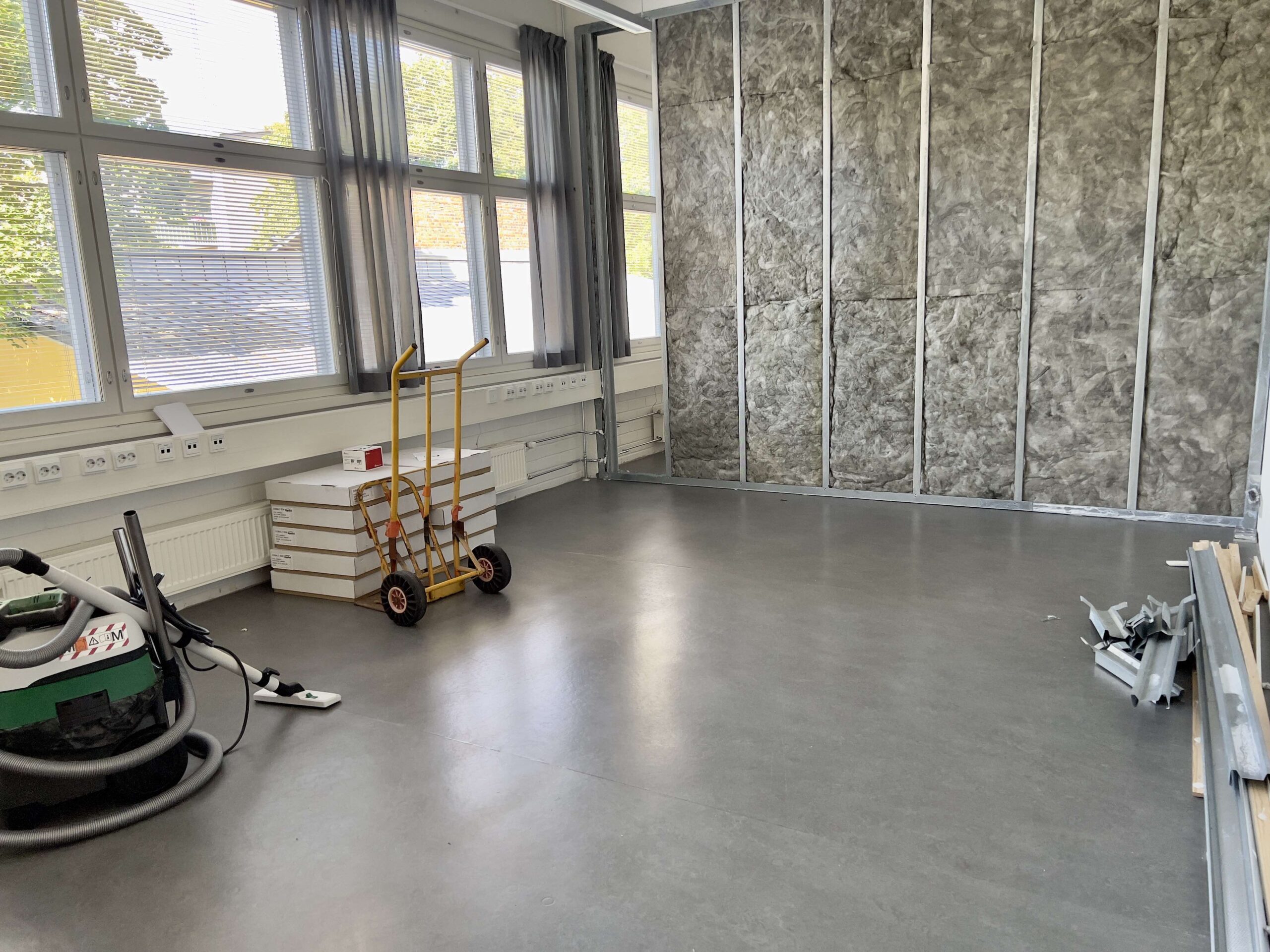 Status för studions ombyggnation | Status of the studio reconstruction